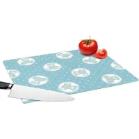 KitchenYeah Glazen Snijplank - 39x28 - Teddybeer - Knuffeldieren - Patronen - Knuffels - Snijplanken Glas