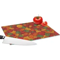 KitchenYeah Glazen Snijplank - 28x20 - Abstract - Boho - Patronen - Herfst - Snijplanken Glas