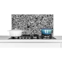 KitchenYeah Spatscherm keuken 90x45 cm - Kookplaat achterwand Grijs - Zwart - Graniet print - Steen - Muurbeschermer - Spatwand fornuis - Hoogwaardig aluminium