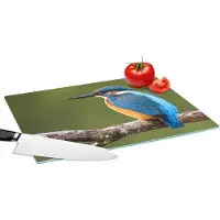 KitchenYeah Glazen Snijplank - 39x28 - IJsvogel - Takken - Boom - Snijplanken Glas