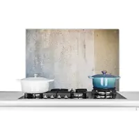 KitchenYeah Spatscherm keuken 80x55 cm - Kookplaat achterwand Beton - Muur - Grijs - Muurbeschermer - Spatwand fornuis - Hoogwaardig aluminium