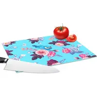 KitchenYeah Glazen Snijplank - 28x20 - Vogel - Bloemen - Patronen - Snijplanken Glas