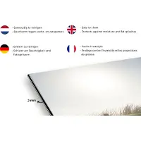KitchenYeah Spatscherm keuken 120x80 cm - Kookplaat achterwand Strand - Planken - Portugal - Muurbeschermer - Spatwand fornuis - Hoogwaardig aluminium