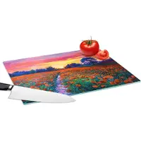 KitchenYeah Glazen Snijplank - 39x28 - Schilderij - Natuur - Bloemen - Olieverf - Snijplanken Glas