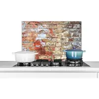KitchenYeah Spatscherm - Muren - Verf - Baksteen - Koken - Spatwand - 60x40 cm