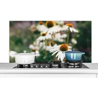 KitchenYeah Spatscherm keuken 120x60 cm - Kookplaat achterwand Bloemen - Herfst - Botanisch - Muurbeschermer - Spatwand fornuis - Hoogwaardig aluminium