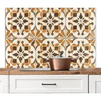 KitchenYeah Spatscherm keuken 120x80 cm - Kookplaat achterwand Vintage - Spaans - Decoratie - Keramiek - Muurbeschermer - Spatwand fornuis - Hoogwaardig aluminium
