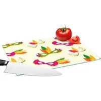 KitchenYeah Glazen Snijplank - 28x20 - Carnaval - Masker - Patronen - Snijplanken Glas