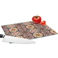 KitchenYeah Glazen Snijplank - 28x20 - Vector - Tegel - Abstract - Patroon - Snijplanken Glas
