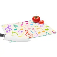 KitchenYeah Glazen Snijplank - 39x28 - Muziek - Patronen - Regenboog - Snijplanken Glas