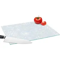 KitchenYeah Glazen Snijplank - 39x28 - Winter - Sneeuwvlok - Design - Snijplanken Glas
