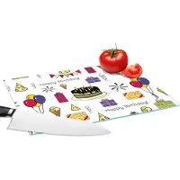 KitchenYeah Glazen Snijplank - 28x20 - Design - Verjaardag - Feest - Snijplanken Glas