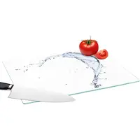 KitchenYeah Glazen Snijplank - 39x28 - Druppels water zweven in de lucht - Snijplanken Glas