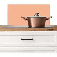KitchenYeah Spatscherm keuken 60x30 cm - Kookplaat achterwand Abrikoos - Roze - Pastel - Effen - Kleur - Muurbeschermer - Spatwand fornuis - Hoogwaardig aluminium