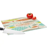 KitchenYeah Glazen Snijplank - 39x28 - Vis - Jaren 50 - Patroon - Snijplanken Glas