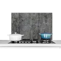 KitchenYeah Spatscherm keuken 90x60 cm - Kookplaat achterwand Beton - Zwart - Wit - Grind - Muurbeschermer - Spatwand fornuis - Hoogwaardig aluminium