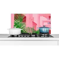 KitchenYeah Spatscherm keuken 90x45 cm - Kookplaat achterwand Zomer - Planten - Tuin - Muurbeschermer - Spatwand fornuis - Hoogwaardig aluminium