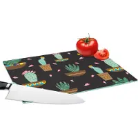 KitchenYeah Glazen Snijplank - 28x20 - Cactus - Patronen - Planten - Snijplanken Glas