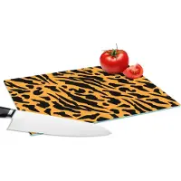 KitchenYeah Glazen Snijplank - 28x20 - Patronen - Huid - Tijgerprint - Snijplanken Glas