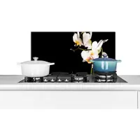 KitchenYeah Spatscherm keuken - Orchidee - Takken - Wit - Planten - Bloemen - Spatscherm - Keuken achterwand - 70x30 cm