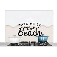 KitchenYeah Spatscherm keuken 120x80 cm - Kookplaat achterwand Zomer - Wit - Roze - Muurbeschermer - Spatwand fornuis - Hoogwaardig aluminium