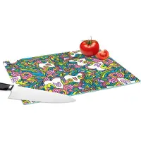 KitchenYeah Glazen Snijplank - 39x28 - Meisje - Liefde - Patronen - Love - Girl - Kids - Kinderen - Snijplanken Glas