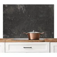 KitchenYeah Spatscherm keuken 120x80 cm - Kookplaat achterwand Beton - Muur - Zwart - Vintage - Industrieel - Muurbeschermer - Spatwand fornuis - Hoogwaardig aluminium