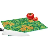 KitchenYeah Glazen Snijplank - 28x20 - Bladeren - Bloemen - Boho - Hippie - Patronen - Snijplanken Glas