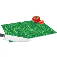 KitchenYeah Glazen Snijplank - 39x28 - Zeewier - Patronen - Groen - Snijplanken Glas