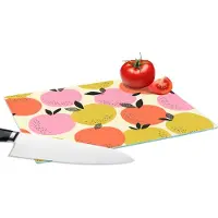 KitchenYeah Glazen Snijplank - 28x20 - Sinaasappel - Zomer - Patronen - Snijplanken Glas