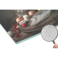 KitchenYeah Glazen Snijplank - 28x20 - Rustiek - Vis - Stilleven - Groente - Kruiden - Snijplanken Glas