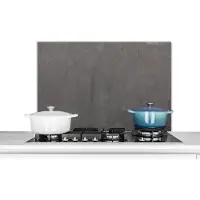 KitchenYeah Spatscherm keuken 90x60 cm - Kookplaat achterwand Beton - Grijs - Muur - Stof - Muurbeschermer - Spatwand fornuis - Hoogwaardig aluminium