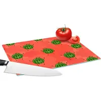 KitchenYeah Glazen Snijplank - 28x20 - Meloen - Patronen - Kawaii - Snijplanken Glas