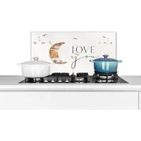KitchenYeah Spatscherm keuken 60x30 cm - Kookplaat achterwand Quotes - Spreuken - Kinderen - Love you - Jongetjes - Meisjes - Kids - Muurbeschermer - Spatwand fornuis - Hoogwaardig aluminium