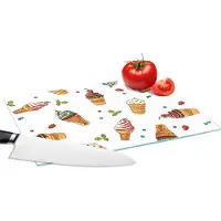 KitchenYeah Glazen Snijplank - 28x20 - Patronen - Zomer - IJs - Snijplanken Glas