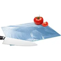 KitchenYeah Glazen Snijplank - 28x20 - Acrylverf - Blauw - Design - Snijplanken Glas