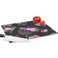 KitchenYeah Glazen Snijplank - 39x28 - Rozen - Bloemen - Patronen - Snijplanken Glas