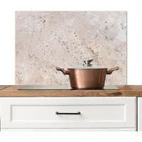 KitchenYeah Spatscherm keuken 90x60 cm - Kookplaat achterwand Textuur - Beige - Patroon - Kunst - Muurbeschermer - Spatwand fornuis - Hoogwaardig aluminium