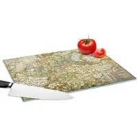 KitchenYeah Glazen Snijplank - 39x28 - Antieke kaart van Duitsland - Snijplanken Glas