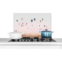 KitchenYeah Spatscherm keuken 70x50 cm - Kookplaat achterwand Luchtballon - Woestijn - Lucht - Landschap - Natuur - Muurbeschermer - Spatwand fornuis - Hoogwaardig aluminium