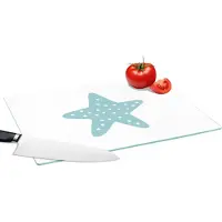 KitchenYeah Glazen Snijplank - 39x28 - Ster - Stippen - Pastel - Meiden - Jongens - Kids - Snijplanken Glas