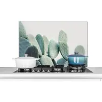KitchenYeah Spatscherm keuken 90x60 cm - Kookplaat achterwand Cactus - Groen - Plant - Natuur - Muurbeschermer - Spatwand fornuis - Hoogwaardig aluminium