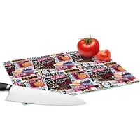 KitchenYeah Glazen Snijplank - 28x20 - Basketbal - Quotes - Patroon - Alfabet - Snijplanken Glas