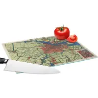 KitchenYeah Glazen Snijplank - 28x20 - Stadskaart - Amsterdam - Historisch - Snijplanken Glas