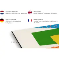 KitchenYeah Spatscherm keuken 120x80 cm - Kookplaat achterwand Abstract - Kunst - Vormen - Regenboog - Muurbeschermer - Spatwand fornuis - Hoogwaardig aluminium
