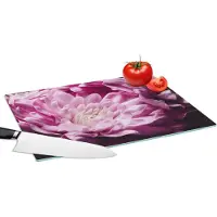 KitchenYeah Glazen Snijplank - 39x28 - Bloemen - Roze - Natuur - Snijplanken Glas