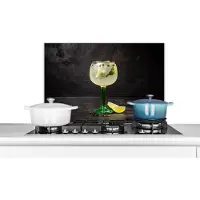 KitchenYeah Spatscherm keuken 70x50 cm - Kookplaat achterwand Drank - Wijnglas - Fruit - Muurbeschermer - Spatwand fornuis - Hoogwaardig aluminium
