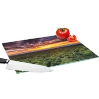 KitchenYeah Glazen Snijplank - 39x28 - Bos - Nacht - Lucht - Horizon - Bomen - Snijplanken Glas