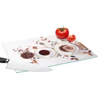 KitchenYeah Glazen Snijplank - 39x28 - Koffie - Koffiebonen - Chocolade - Snijplanken Glas