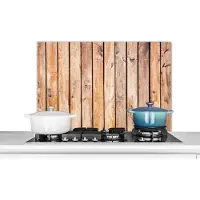 KitchenYeah Spatscherm keuken - Wanddecoratie - OSB - Hout - Plank - Keuken - Spatwand - 90x60 cm